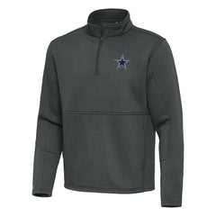 Dallas Cowboys Antigua Twist Quarter-Zip Pullover Jacket Pewter | NFL