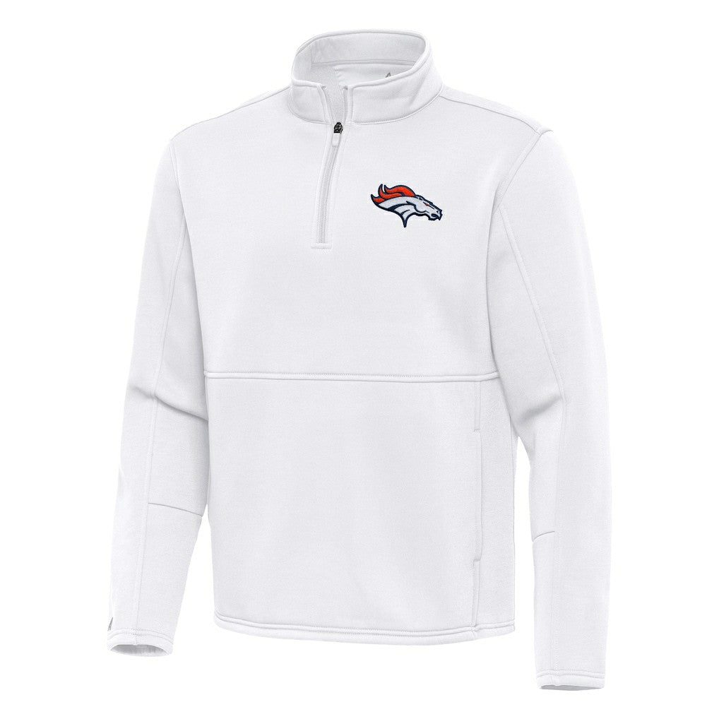 Denver Broncos Antigua Twist Quarter-Zip Pullover Jacket White | NFL