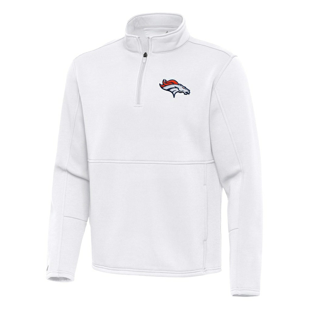 Denver Broncos Antigua Twist Quarter-Zip Pullover Jacket White | NFL