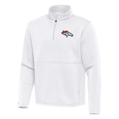Denver Broncos Antigua Twist Quarter-Zip Pullover Jacket White | NFL