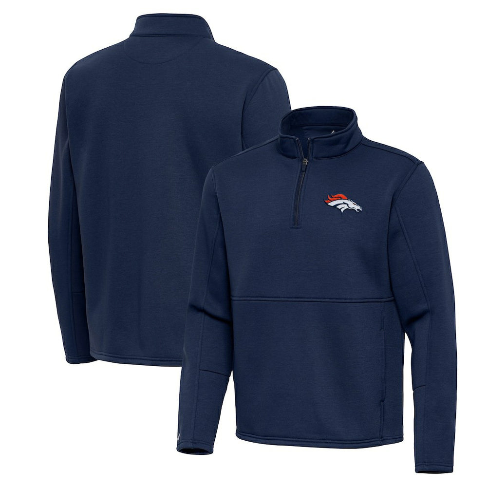 Denver Broncos Antigua Twist Quarter-Zip Pullover Jacket Navy | NFL