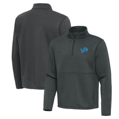 Detroit Lions Antigua Twist Quarter-Zip Pullover Jacket Pewter | NFL