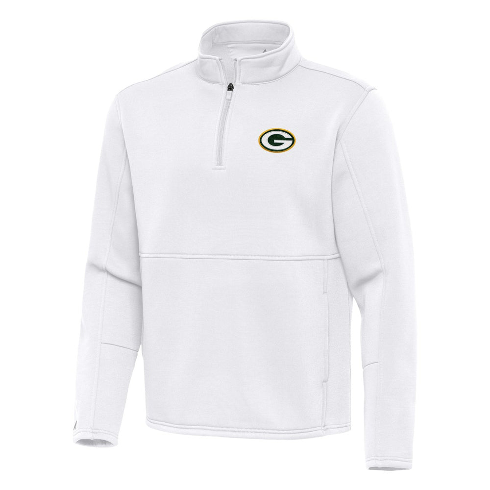 Green Bay Packers Antigua Twist Quarter-Zip Pullover Jacket White | NFL