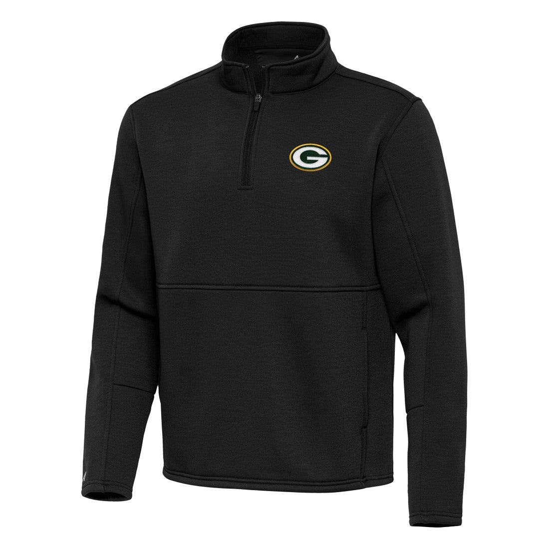 Green Bay Packers Antigua Twist Quarter-Zip Pullover Jacket Black | NFL