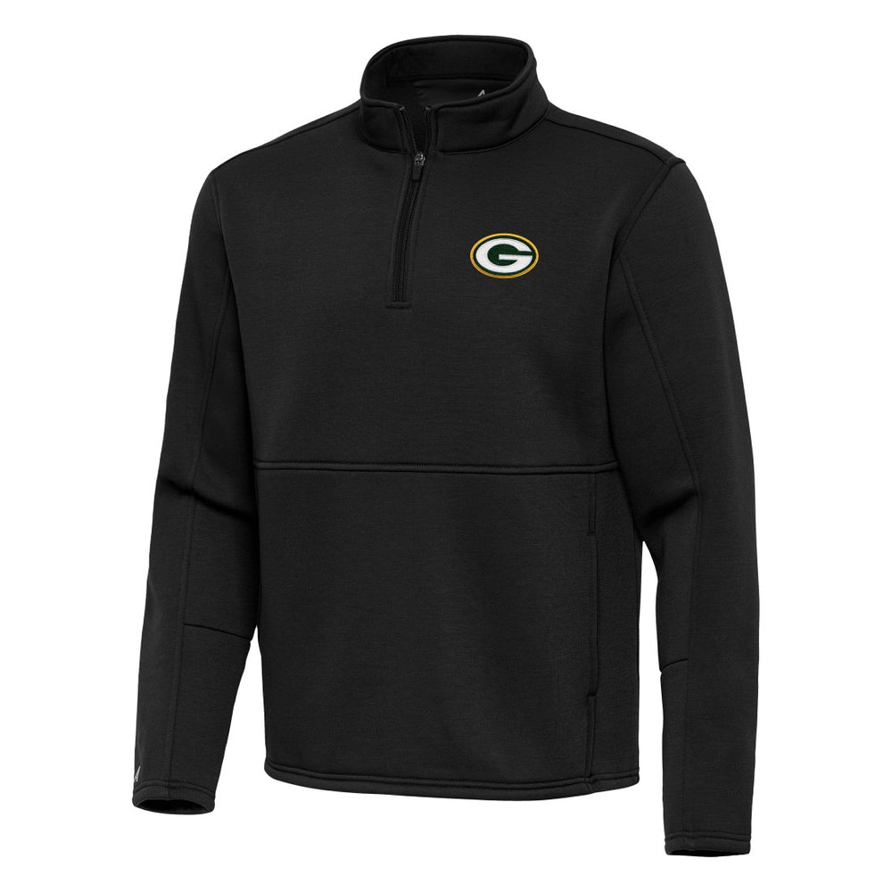 Green Bay Packers Antigua Twist Quarter-Zip Pullover Jacket Black | NFL