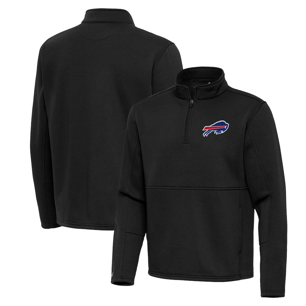 Buffalo Bills Antigua Twist Quarter-Zip Pullover Jacket Black | NFL
