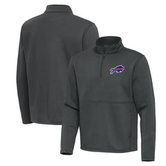 Buffalo Bills Antigua Twist Quarter-Zip Pullover Jacket Pewter | NFL