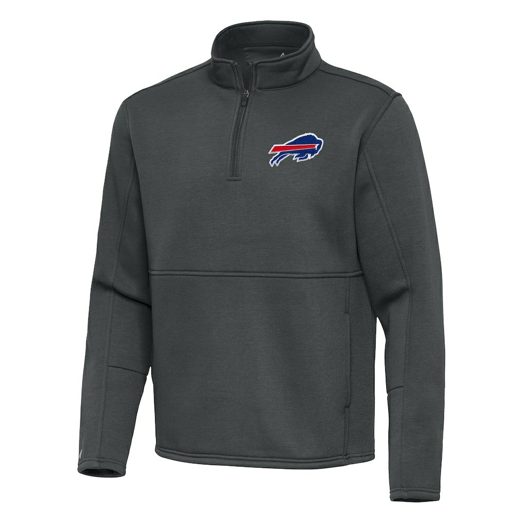 Buffalo Bills Antigua Twist Quarter-Zip Pullover Jacket Pewter | NFL