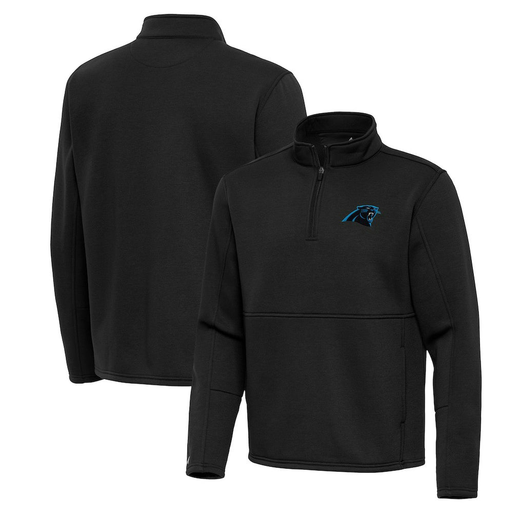 Carolina Panthers Antigua Twist Quarter-Zip Pullover Jacket Black | NFL