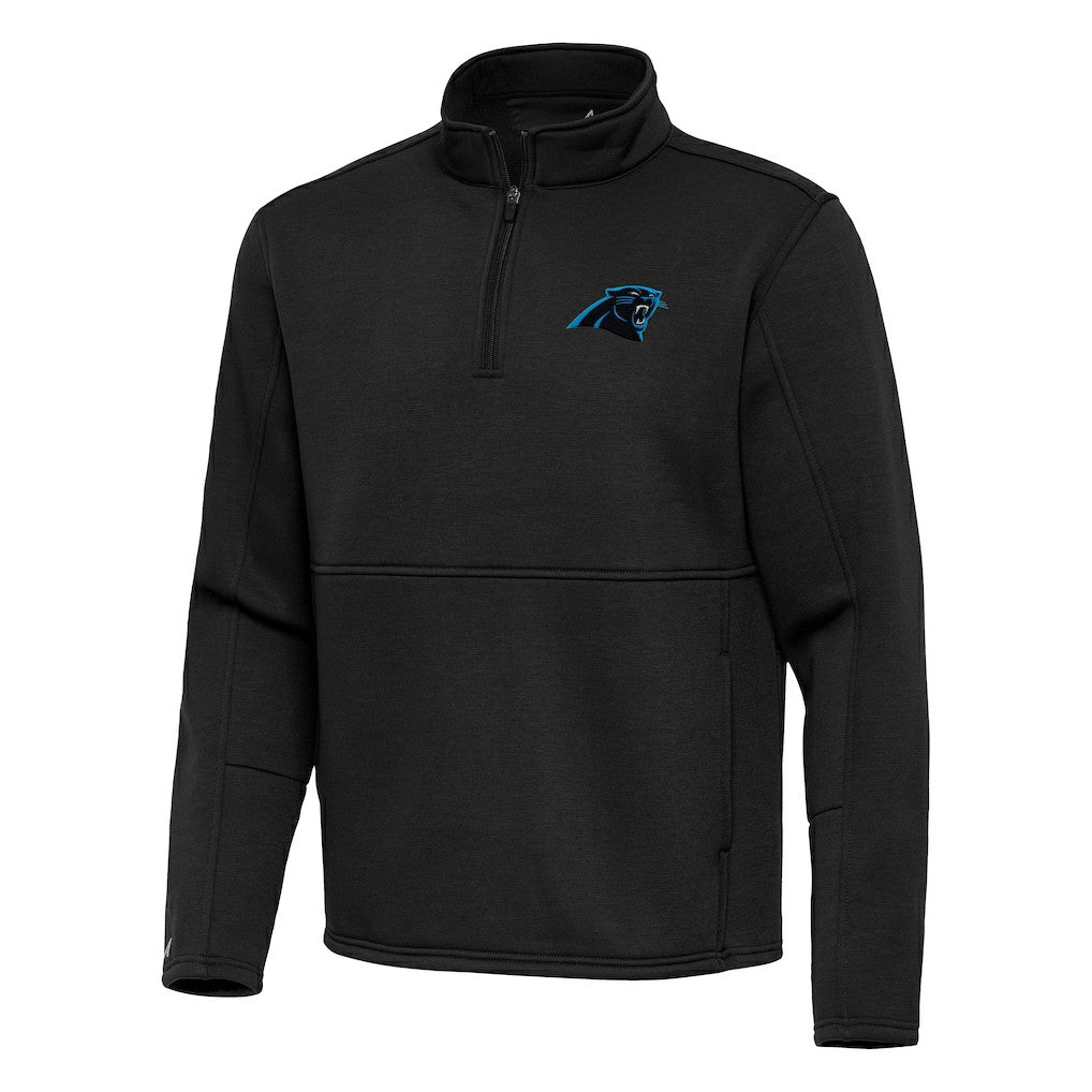 Carolina Panthers Antigua Twist Quarter-Zip Pullover Jacket Black | NFL