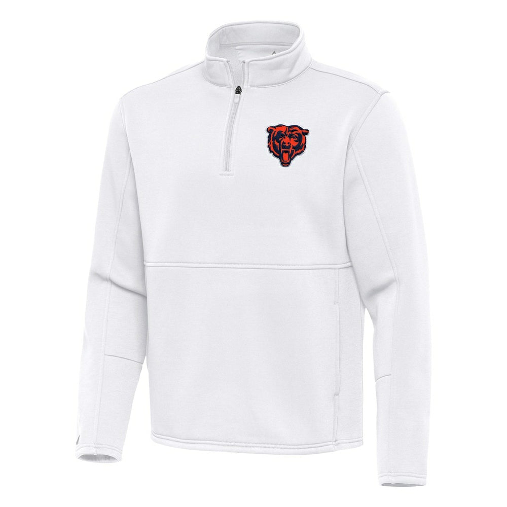 Chicago Bears Antigua Twist Quarter-Zip Pullover Jacket White | NFL