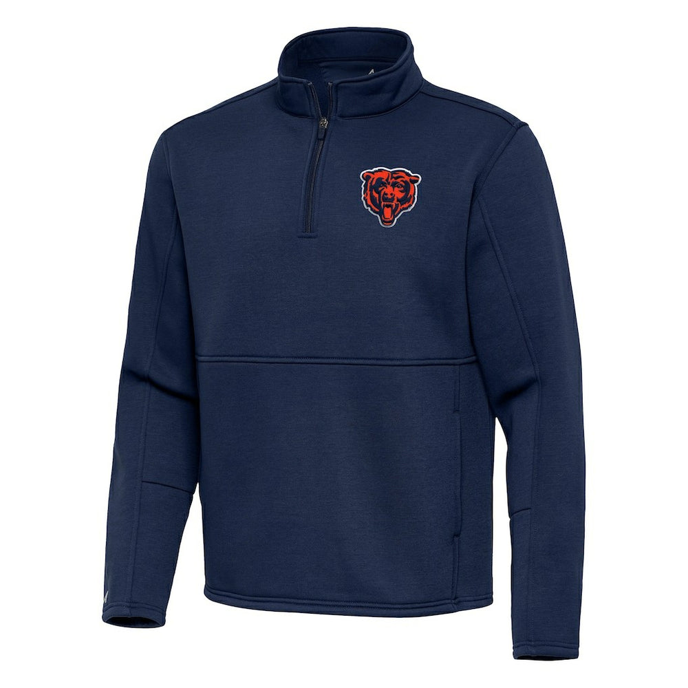 Chicago Bears Antigua Twist Quarter-Zip Pullover Jacket Navy | NFL