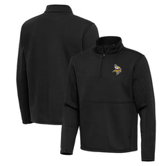 Minnesota Vikings Antigua Twist Quarter-Zip Pullover Jacket Black | NFL