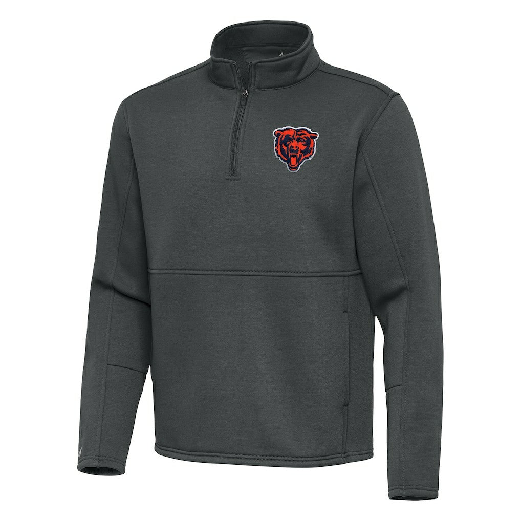 Chicago Bears Antigua Twist Quarter-Zip Pullover Jacket Pewter | NFL