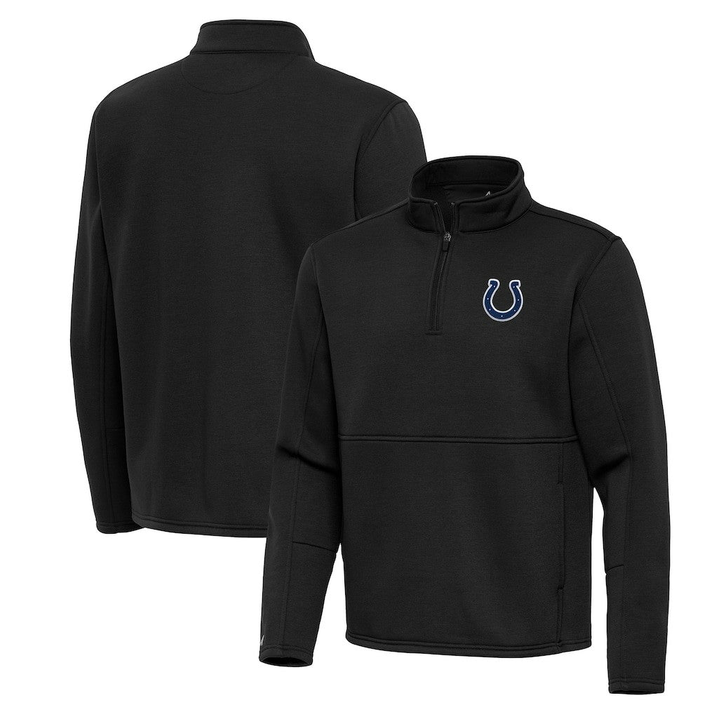 Indianapolis Colts Antigua Twist Quarter-Zip Pullover Jacket Black | NFL