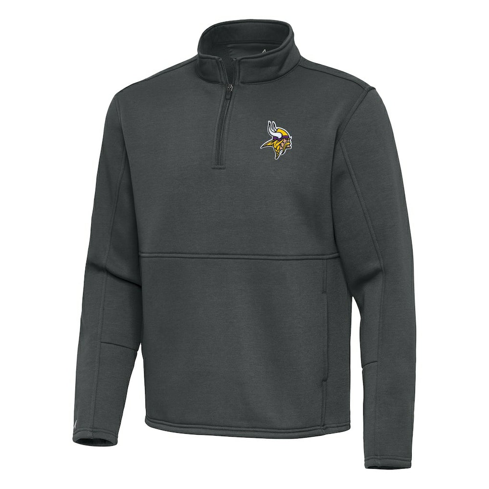 Minnesota Vikings Antigua Twist Quarter-Zip Pullover Jacket Pewter | NFL