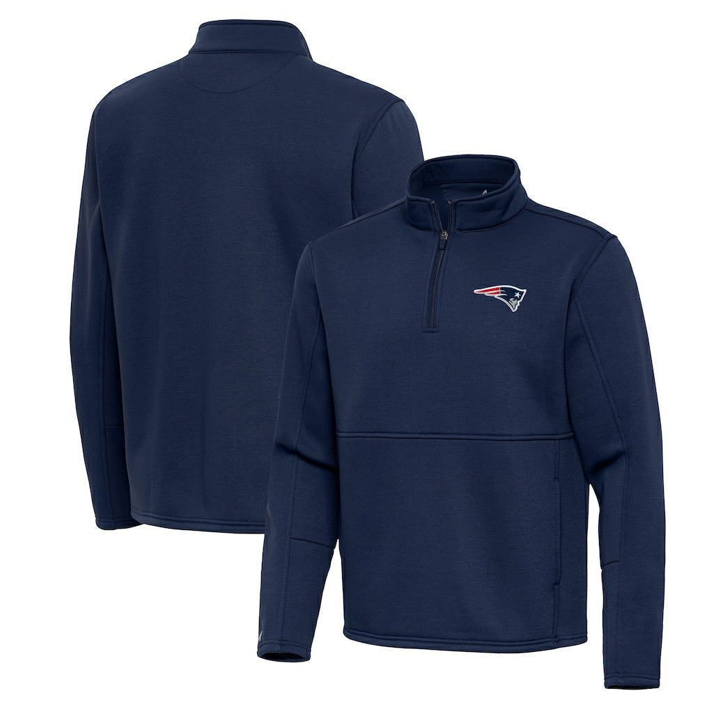 New England Patriots Antigua Twist Quarter-Zip Pullover Jacket Navy | NFL