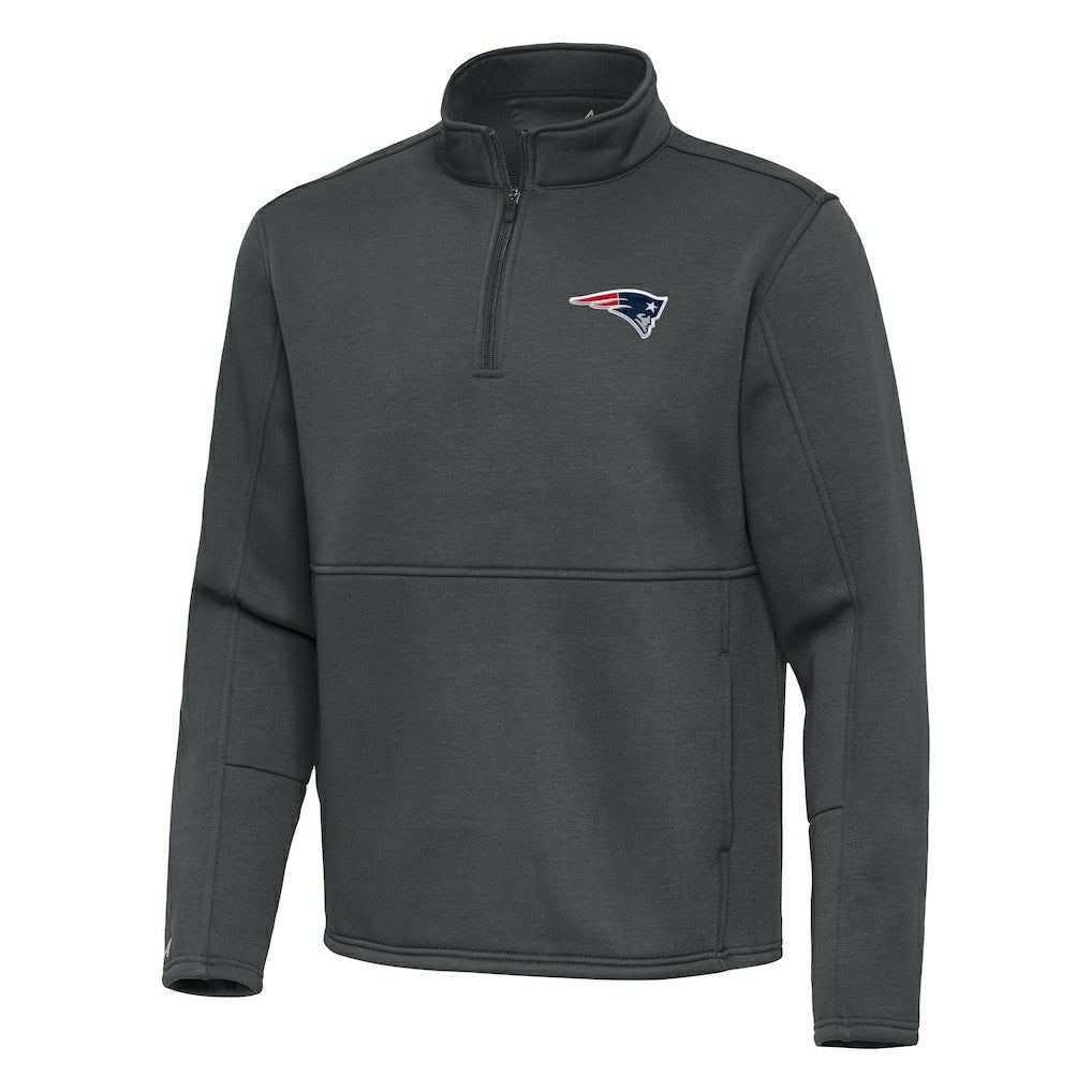 New England Patriots Antigua Twist Quarter-Zip Pullover Jacket Pewter | NFL