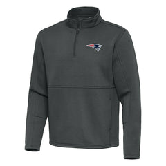 New England Patriots Antigua Twist Quarter-Zip Pullover Jacket Pewter | NFL