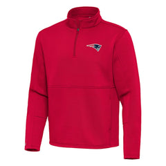 New England Patriots Antigua Twist Quarter-Zip Pullover Jacket Red | NFL