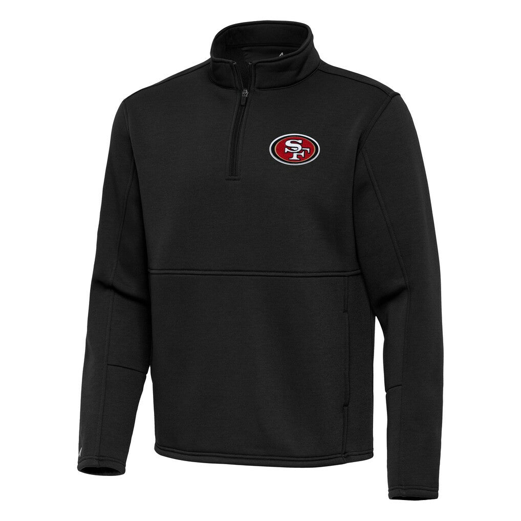 San Francisco 49ers Antigua Twist Quarter-Zip Pullover Jacket Black | NFL