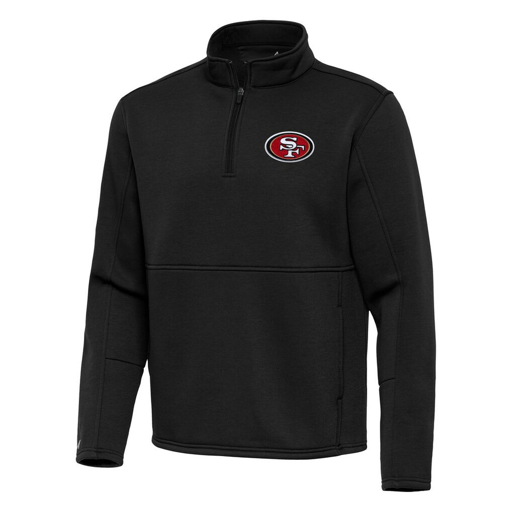 San Francisco 49ers Antigua Twist Quarter-Zip Pullover Jacket Black | NFL