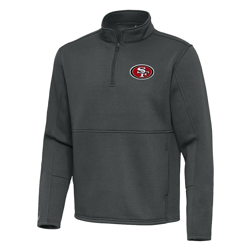 San Francisco 49ers Antigua Twist Quarter-Zip Pullover Jacket Pewter | NFL
