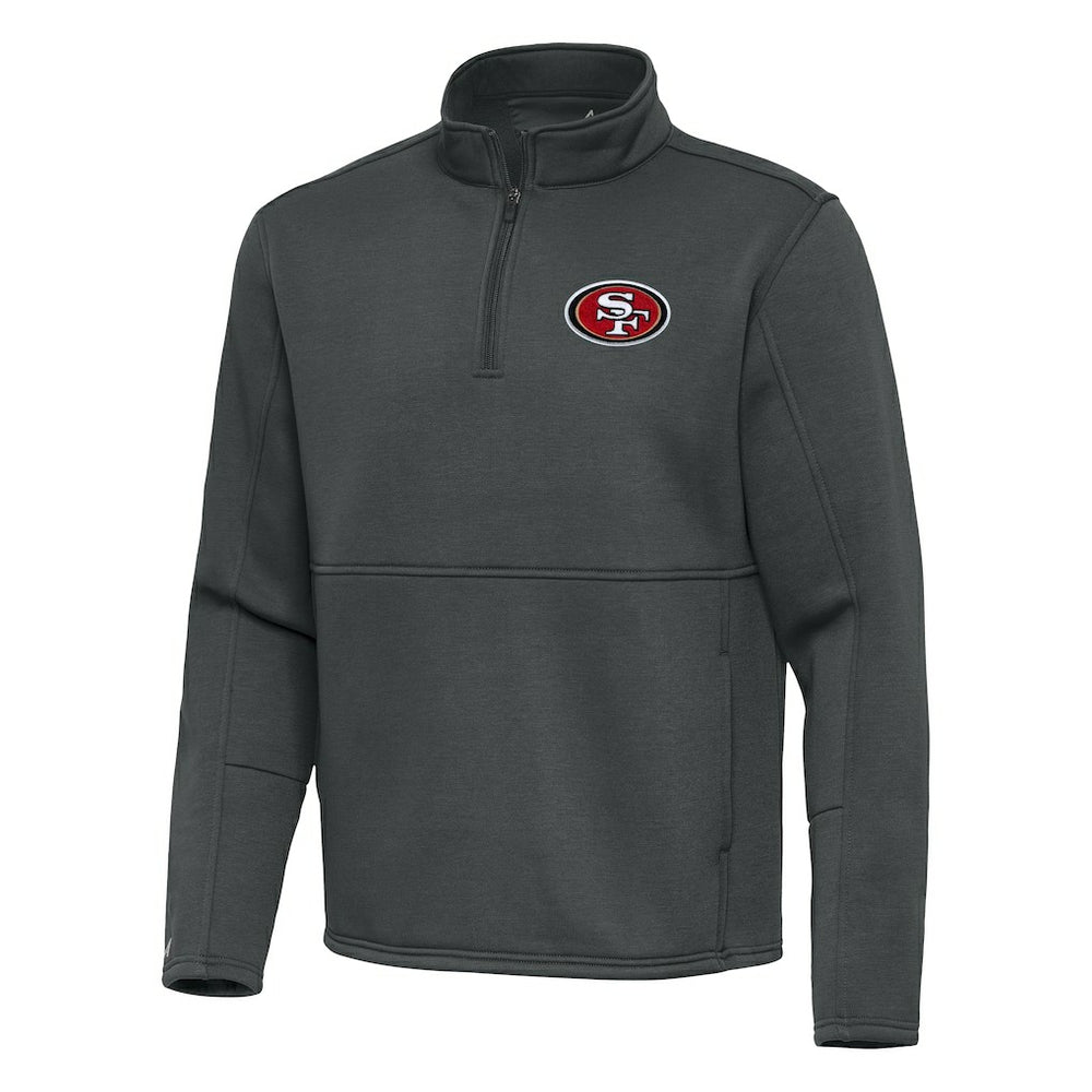 San Francisco 49ers Antigua Twist Quarter-Zip Pullover Jacket Pewter | NFL