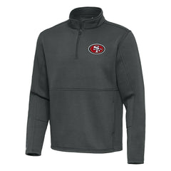San Francisco 49ers Antigua Twist Quarter-Zip Pullover Jacket Pewter | NFL