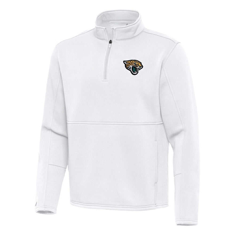 Jacksonville Jaguars Antigua Twist Quarter-Zip Pullover Jacket White | NFL