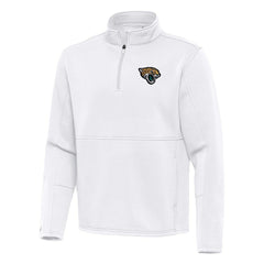 Jacksonville Jaguars Antigua Twist Quarter-Zip Pullover Jacket White | NFL