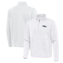 Seattle Seahawks Antigua Twist Quarter-Zip Pullover Jacket White | NFL