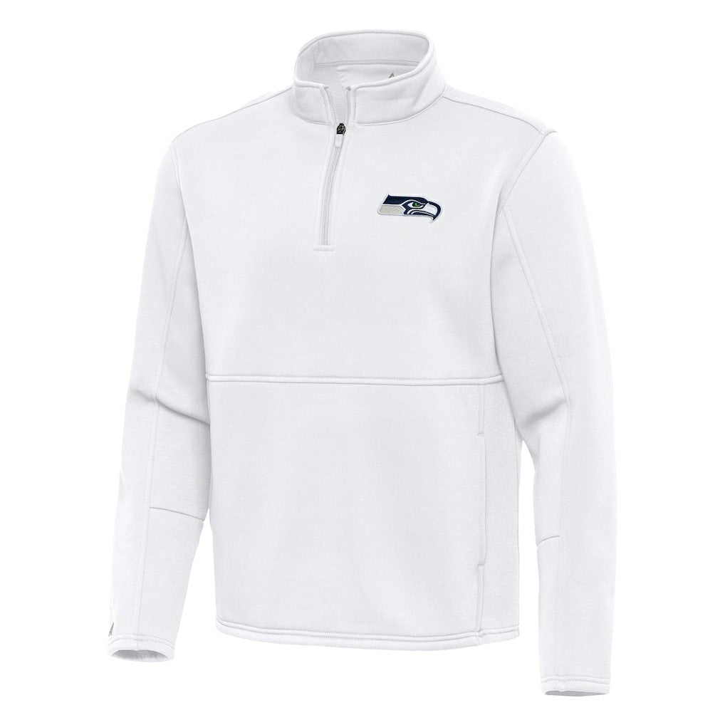 Seattle Seahawks Antigua Twist Quarter-Zip Pullover Jacket White | NFL