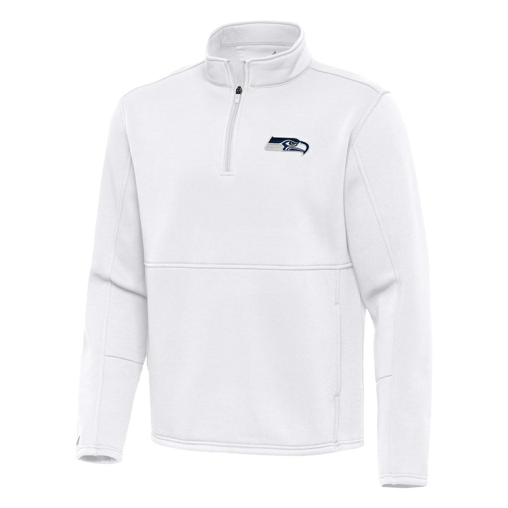 Seattle Seahawks Antigua Twist Quarter-Zip Pullover Jacket White | NFL