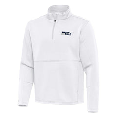Seattle Seahawks Antigua Twist Quarter-Zip Pullover Jacket White | NFL