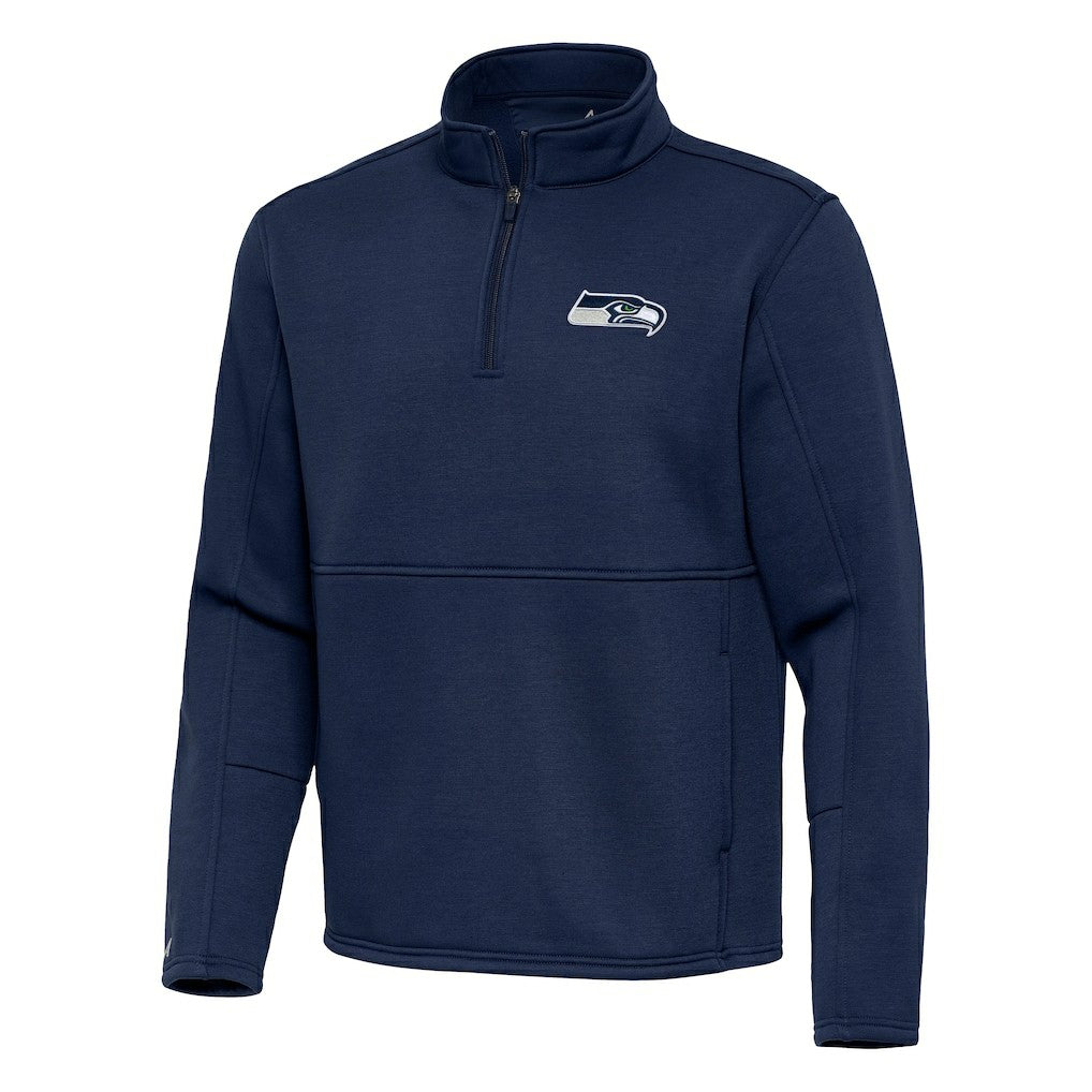 Seattle Seahawks Antigua Twist Quarter-Zip Pullover Jacket Navy | NFL
