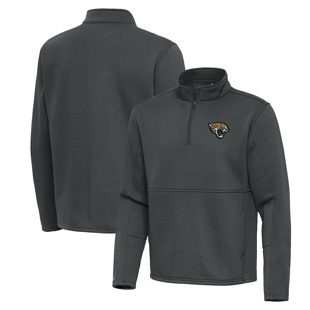 Jacksonville Jaguars Antigua Twist Quarter-Zip Pullover Jacket Pewter | NFL