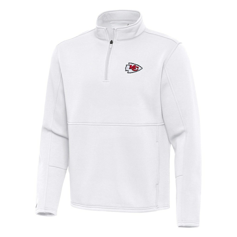 Kansas City Chiefs Antigua Twist Quarter-Zip Pullover Jacket White | NFL