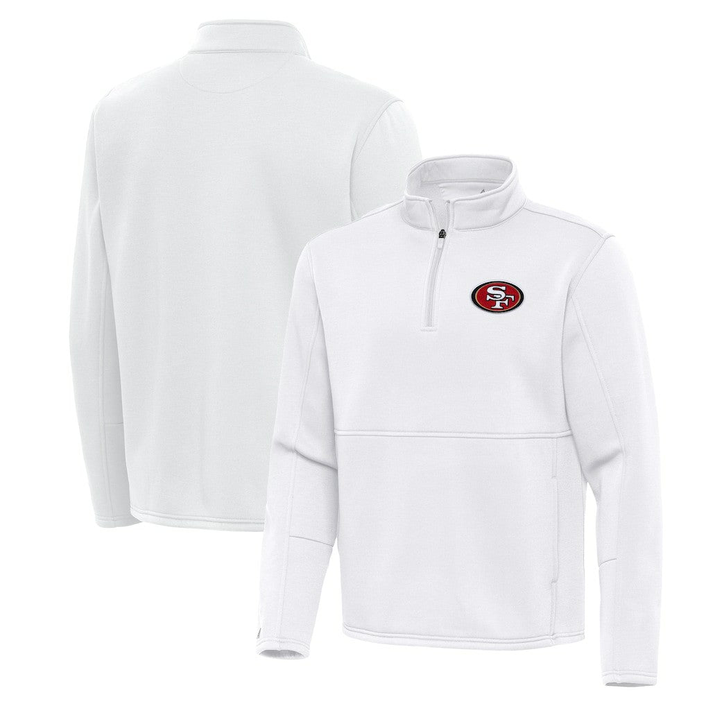San Francisco 49ers Antigua Twist Quarter-Zip Pullover Jacket White | NFL