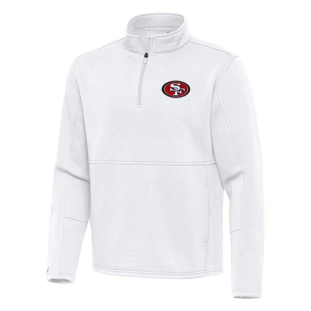 San Francisco 49ers Antigua Twist Quarter-Zip Pullover Jacket White | NFL