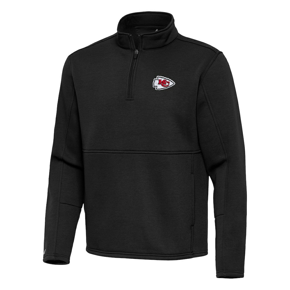 Kansas City Chiefs Antigua Twist Quarter-Zip Pullover Jacket Black | NFL