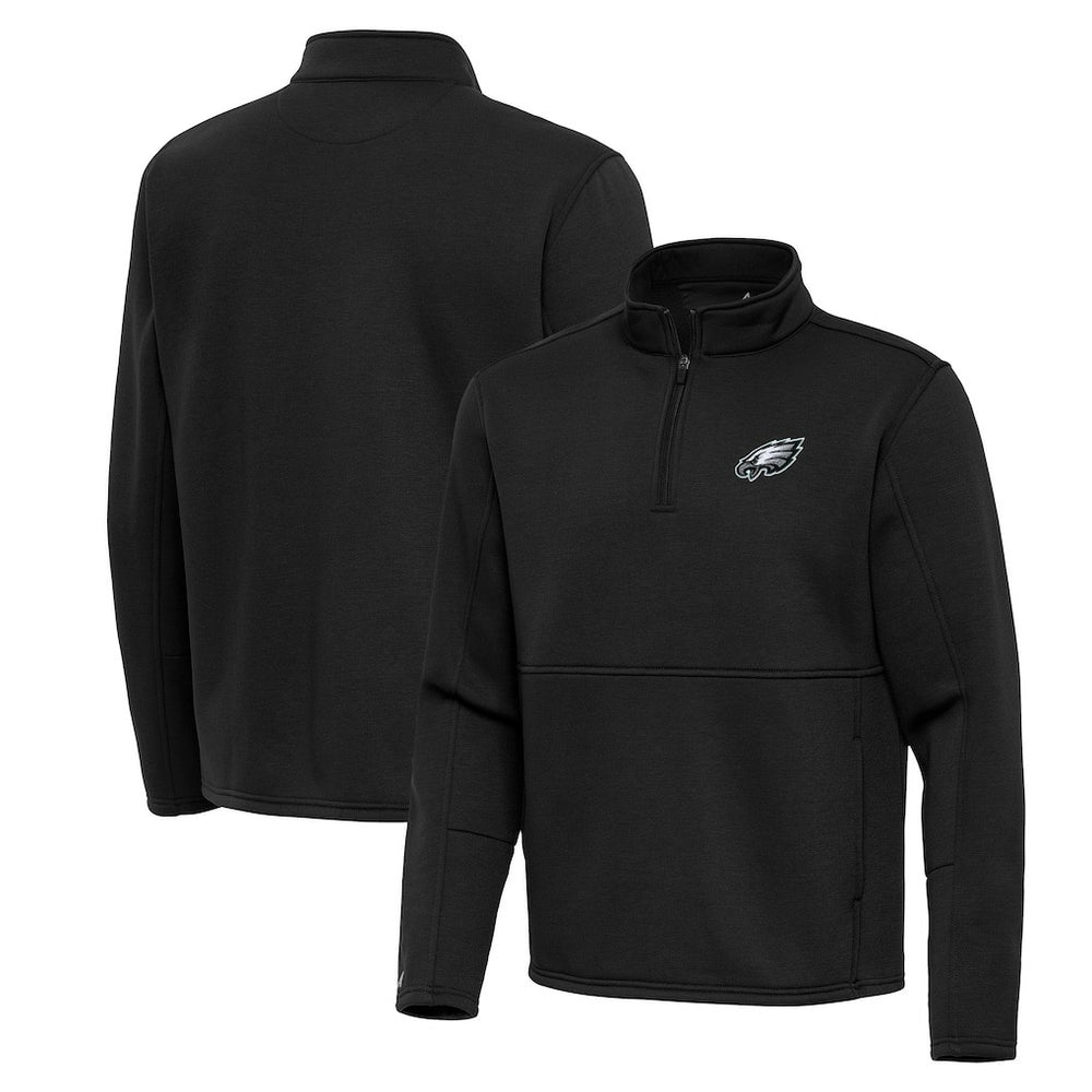 Philadelphia Eagles Antigua Twist Quarter-Zip Pullover Jacket Black | NFL