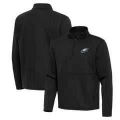 Philadelphia Eagles Antigua Twist Quarter-Zip Pullover Jacket Black | NFL
