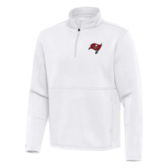 Tampa Bay Buccaneers Antigua Twist Quarter-Zip Pullover Jacket White | NFL
