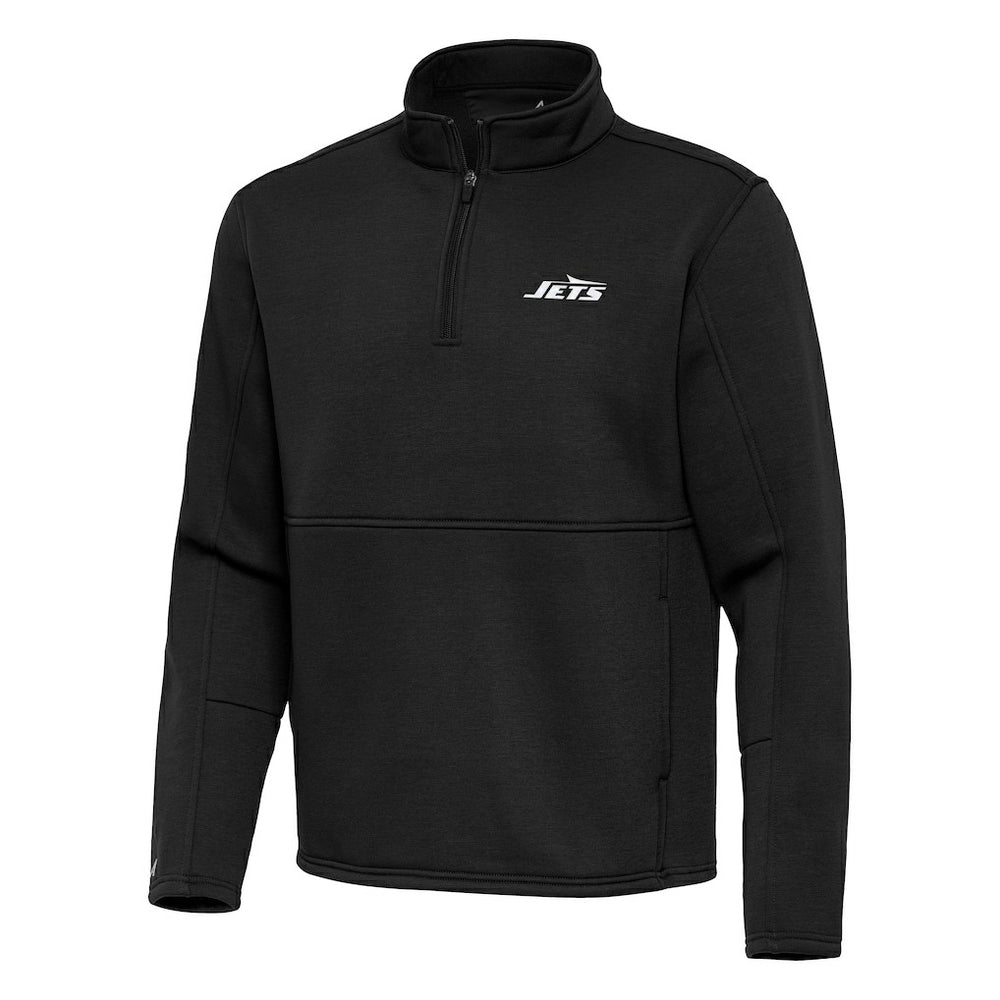 New York Jets Antigua Twist Quarter-Zip Pullover Jacket Black | NFL
