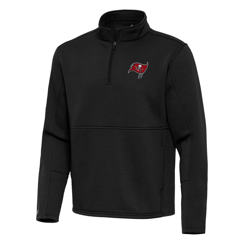 Tampa Bay Buccaneers Antigua Twist Quarter-Zip Pullover Jacket Black | NFL