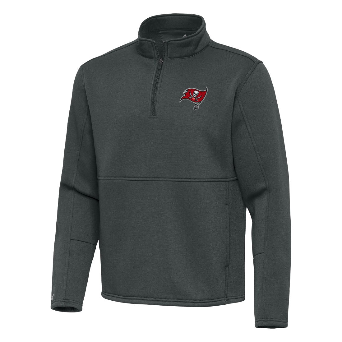 Tampa Bay Buccaneers Antigua Twist Quarter-Zip Pullover Jacket Pewter | NFL