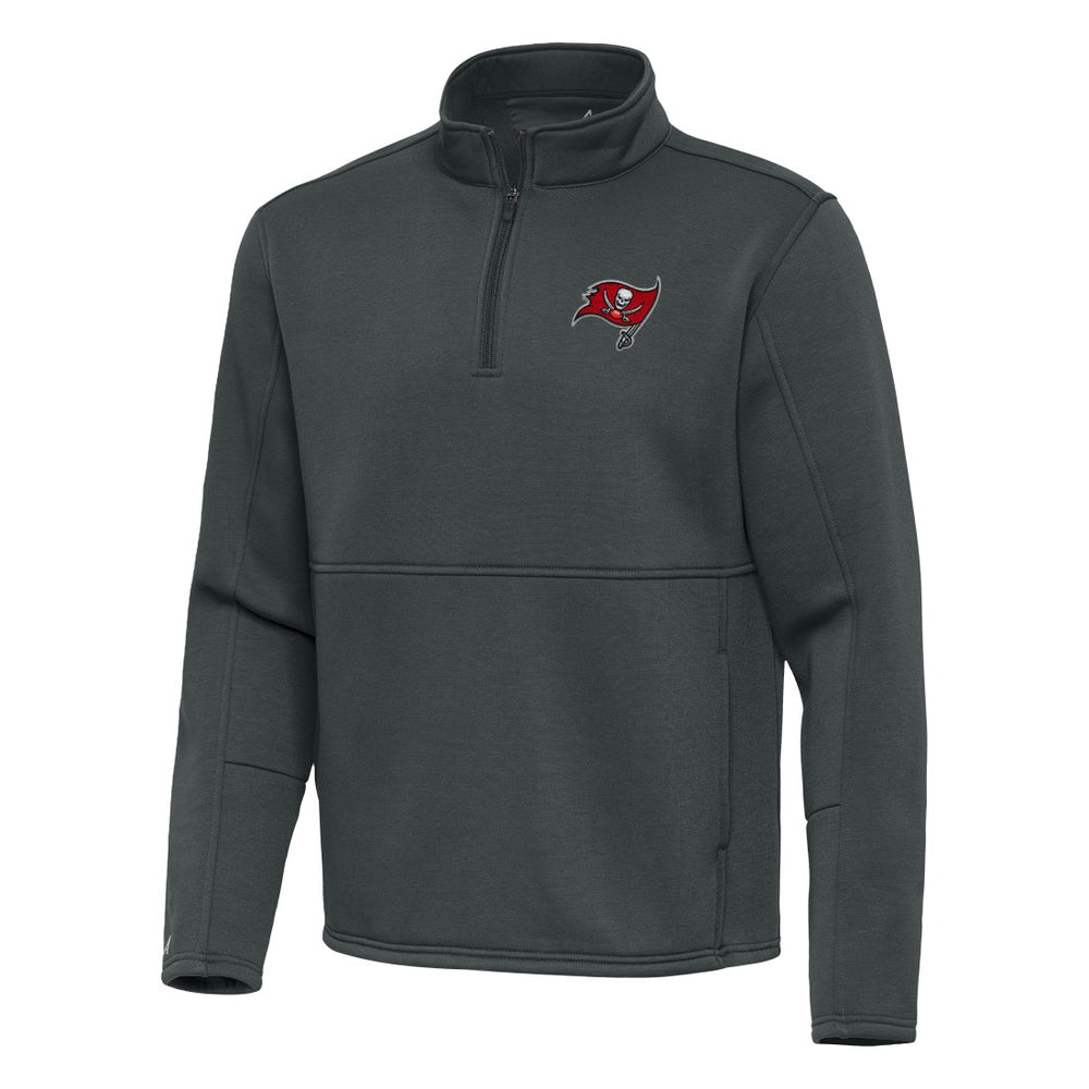 Tampa Bay Buccaneers Antigua Twist Quarter-Zip Pullover Jacket Pewter | NFL