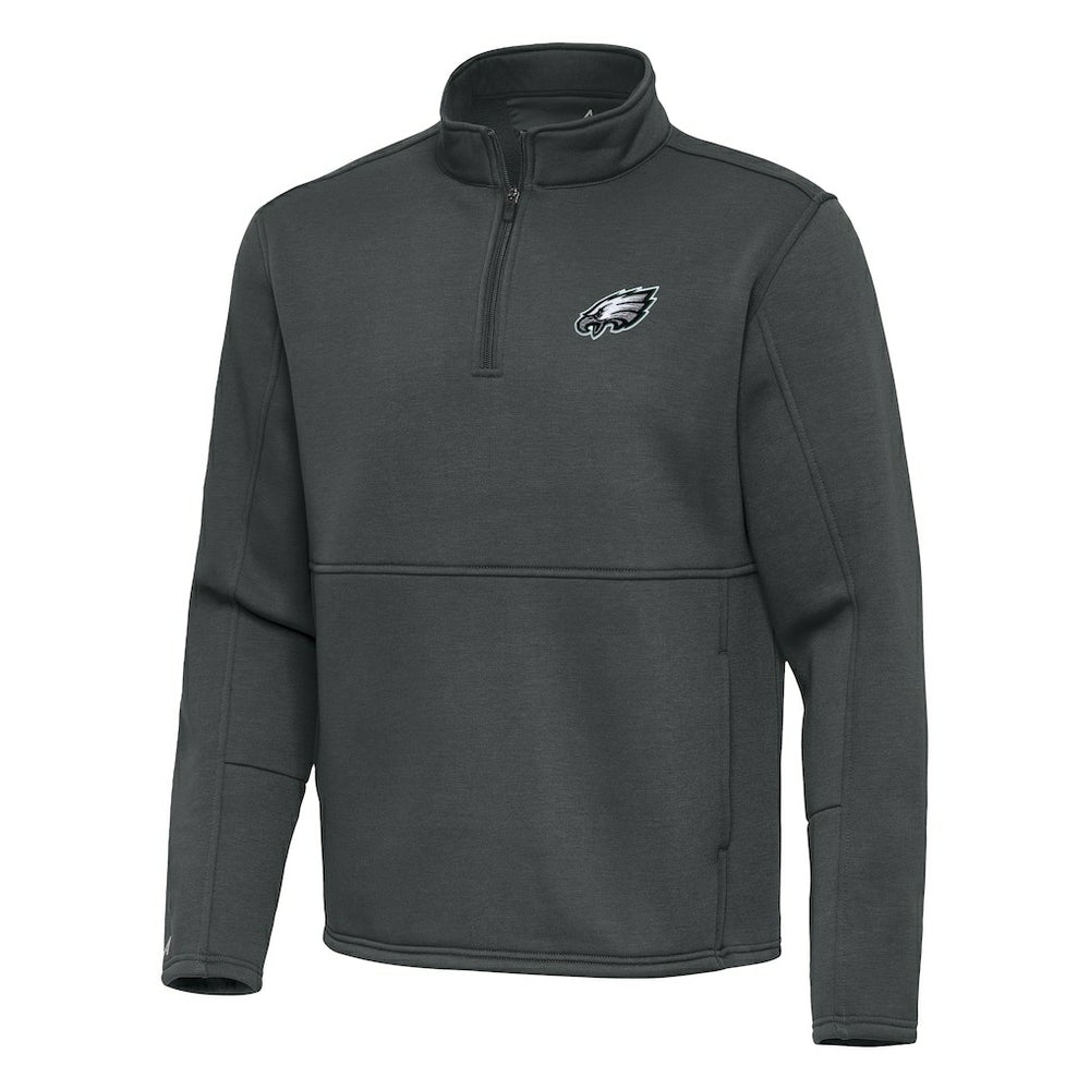 Philadelphia Eagles Antigua Twist Quarter-Zip Pullover Jacket Pewter | NFL