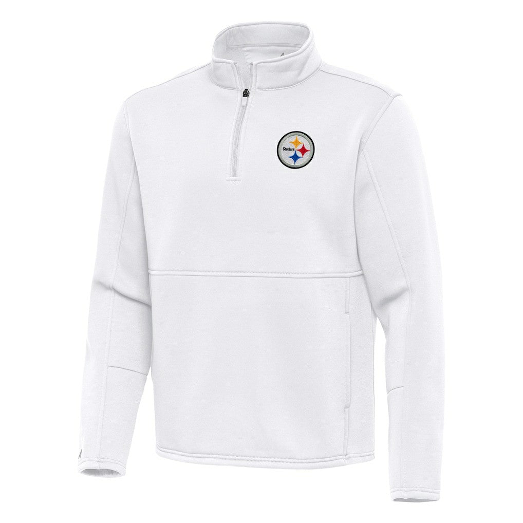 Pittsburgh Steelers Antigua Twist Quarter-Zip Pullover Jacket White | NFL